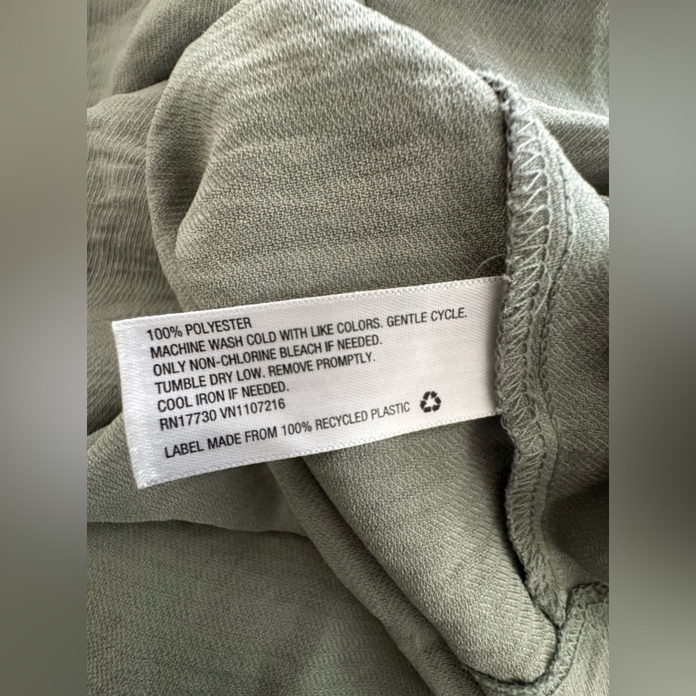 Prologue Sage Green V-Neck Long Sleeve Dress | Size L - Picture 9 of 9